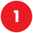 white number 1 with red circle background