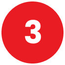 white number 3 with red circle background
